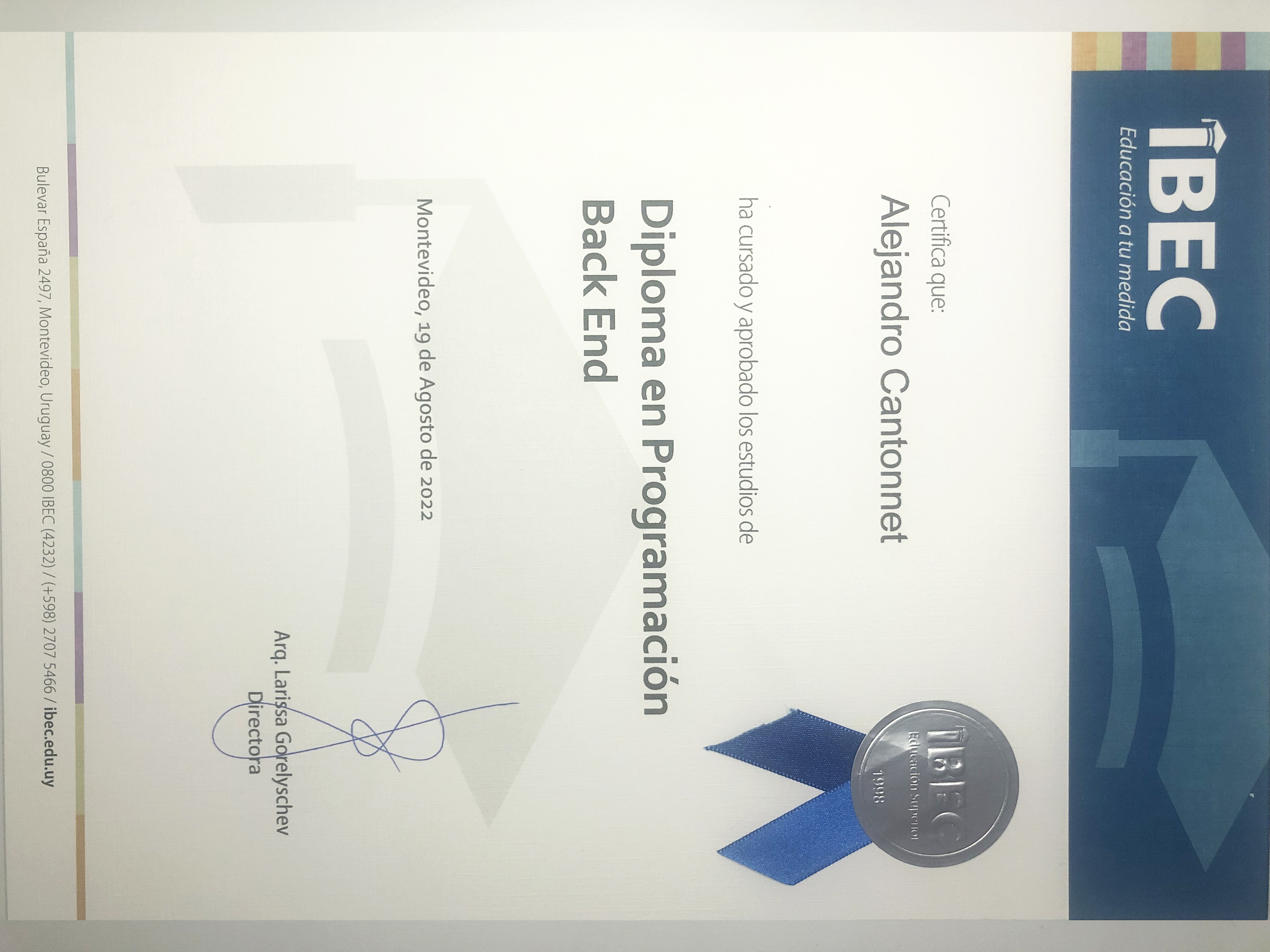 Backend Certificate
