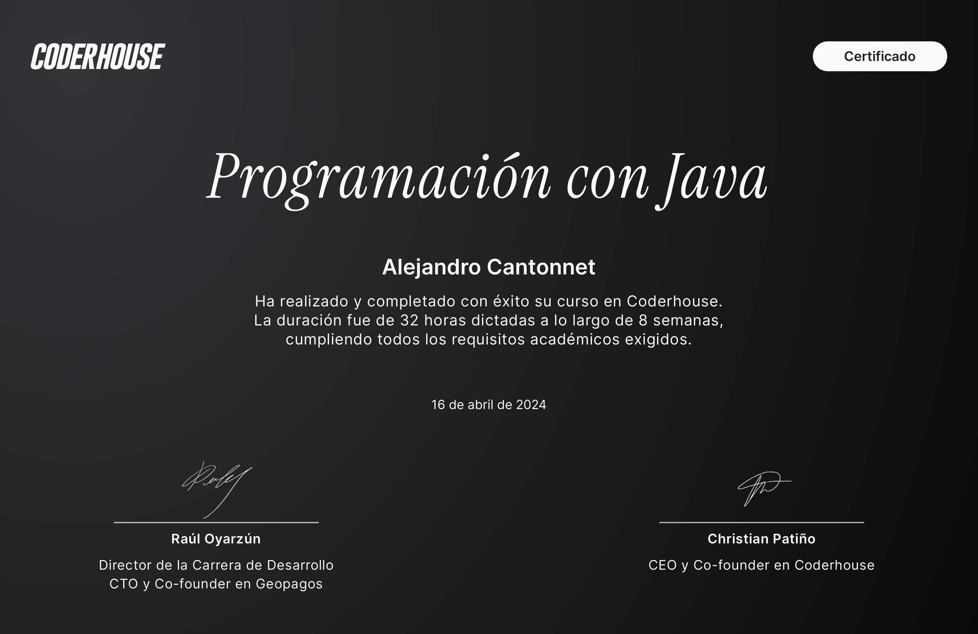 Java Certificate